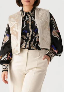 beige summum gilet gilet embroisered