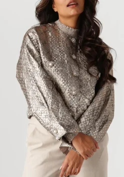 beige summum jack jacket lurex jacquard