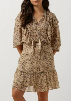 beige summum mini jurk dress confetti spot print
