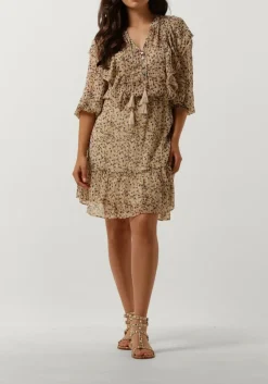 beige summum mini jurk dress confetti spot print
