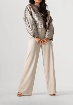 beige summum pantalon trousers wide viscose blend stretch