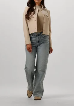 beige summum top smocked top fine lurex jersey