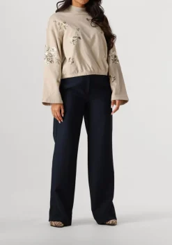 beige summum trui croped embellished