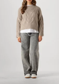 beige summum trui sweater big cable knit