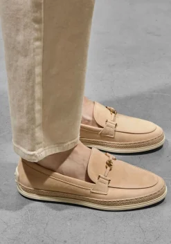 beige tod's instappers gomma rafia 92k mocass.t ring inf.