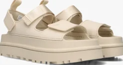 beige ugg platte sandalen w goldenglow