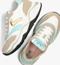 beige voile blanche lage sneakers club108