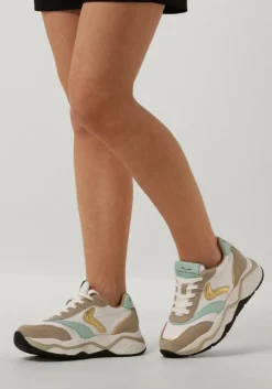 beige voile blanche lage sneakers club108