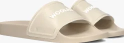 beige woolrich badslippers slide sandal dames