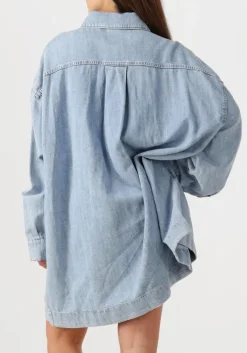 blauwe 7 for all mankind mini jurk overshirt dress