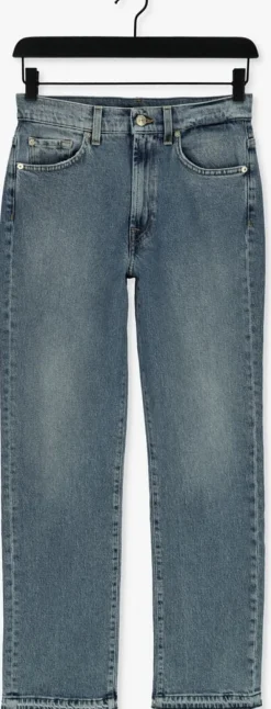 blauwe 7 for all mankind straight leg jeans tall logan strovepipe higher with unrolled hem