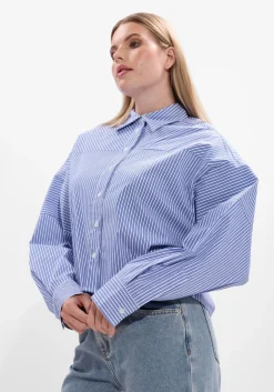 blauwe alix the label blouses ladies woven striped blouse