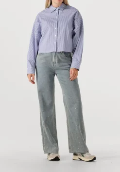 blauwe alix the label blouses ladies woven striped blouse