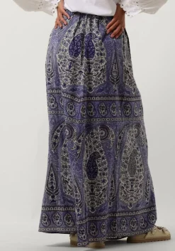 blauwe antik batik maxirok tajar skirt