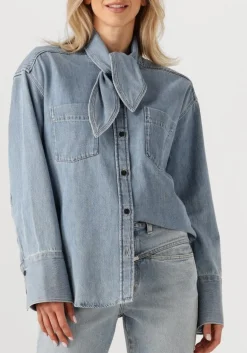 blauwe closed blouses scarff shirt