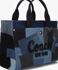 blauwe coach handtas patchwork denim cargo tote