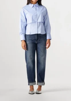 blauwe co'couture blouses sandy double layer shirt