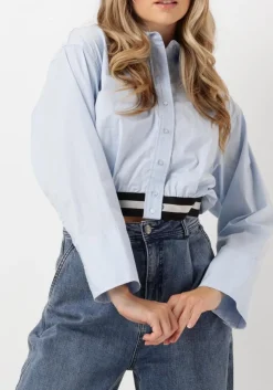 blauwe co'couture blouses cotton crisp logo crop shirt