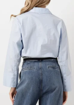 blauwe co'couture blouses cotton crisp logo crop shirt