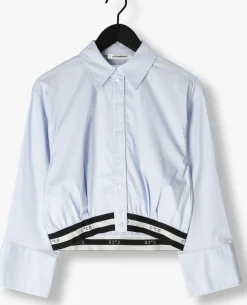 blauwe co'couture blouses cotton crisp logo crop shirt