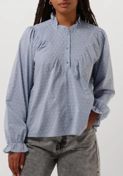 blauwe co'couture blouses emily dot blouse