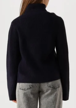 blauwe co'couture coltrui row rib rollneck