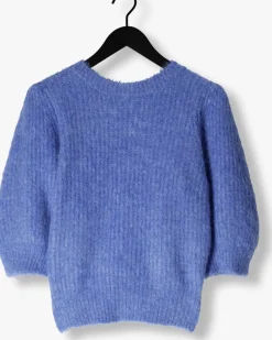 blauwe co'couture trui coralie bow rib knit