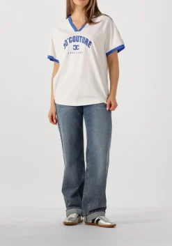 blauwe co'couture t-shirt siaracc oversize sporty v-tee