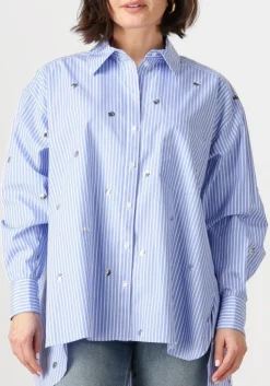 blauwe dante6 blouses que oversized stripe shirt