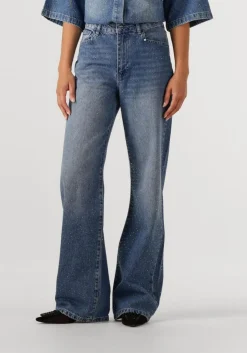 blauwe dante6 wide jeans nuit rhiestone wide leg jeans