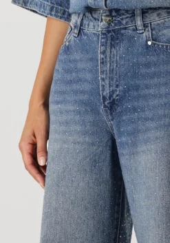 blauwe dante6 wide jeans nuit rhiestone wide leg jeans