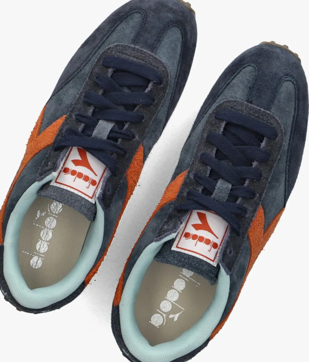 blauwe diadora heritage lage sneakers rally s