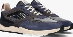 blauwe floris van bommel lage sneakers sfm-10154 de treener