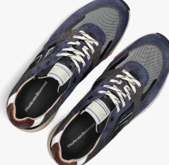 blauwe floris van bommel lage sneakers sfm-10154 de treener