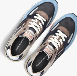 blauwe floris van bommel lage sneakers sfm-10154 de treener