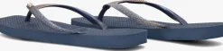 blauwe havaianas teenslippers square glitter