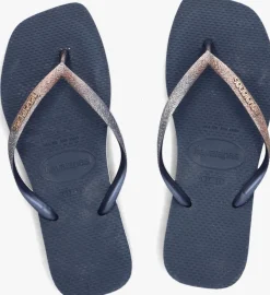 blauwe havaianas teenslippers square glitter
