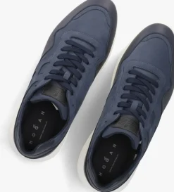 blauwe hogan lage sneakers interactive3 allacciato pelle