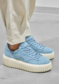 blauwe hogan lage sneakers h-stripes
