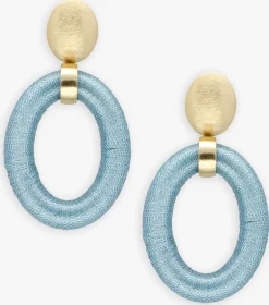 blauwe lott. gioielli sieraad si oval with bead threated l