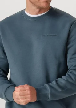 blauwe peak performance sweater original small logo crew men