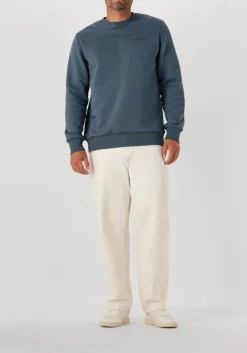 blauwe peak performance sweater original small logo crew men