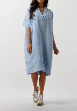 blauwe penn & ink midi jurk s24z665ltd