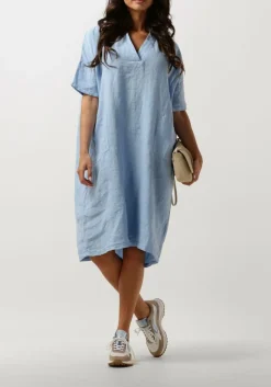 blauwe penn & ink midi jurk s24z665ltd