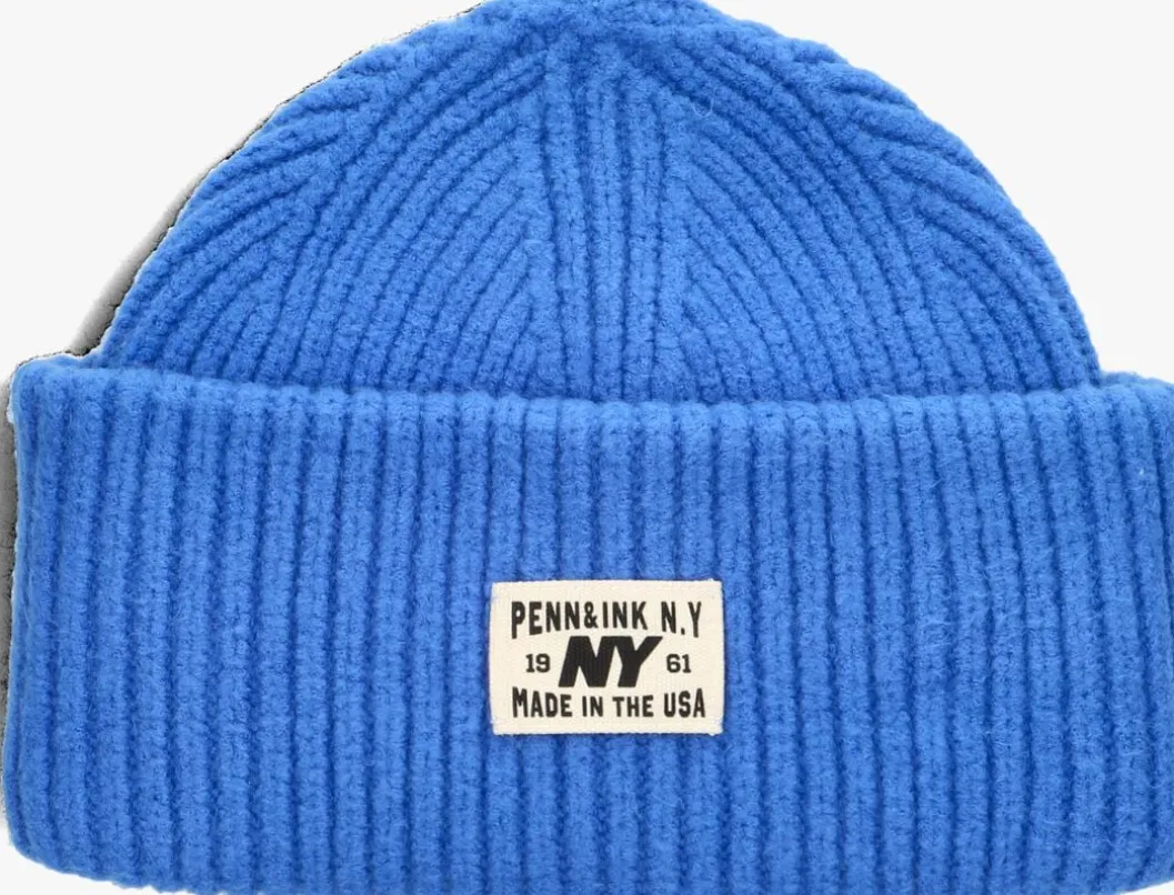 blauwe penn & ink muts beanie w25b354
