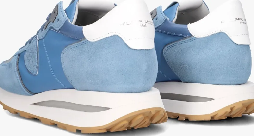 blauwe philippe model lage sneakers tropez haute low man