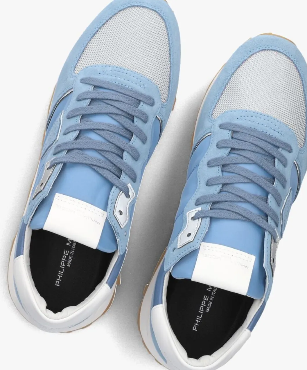 blauwe philippe model lage sneakers tropez haute low man
