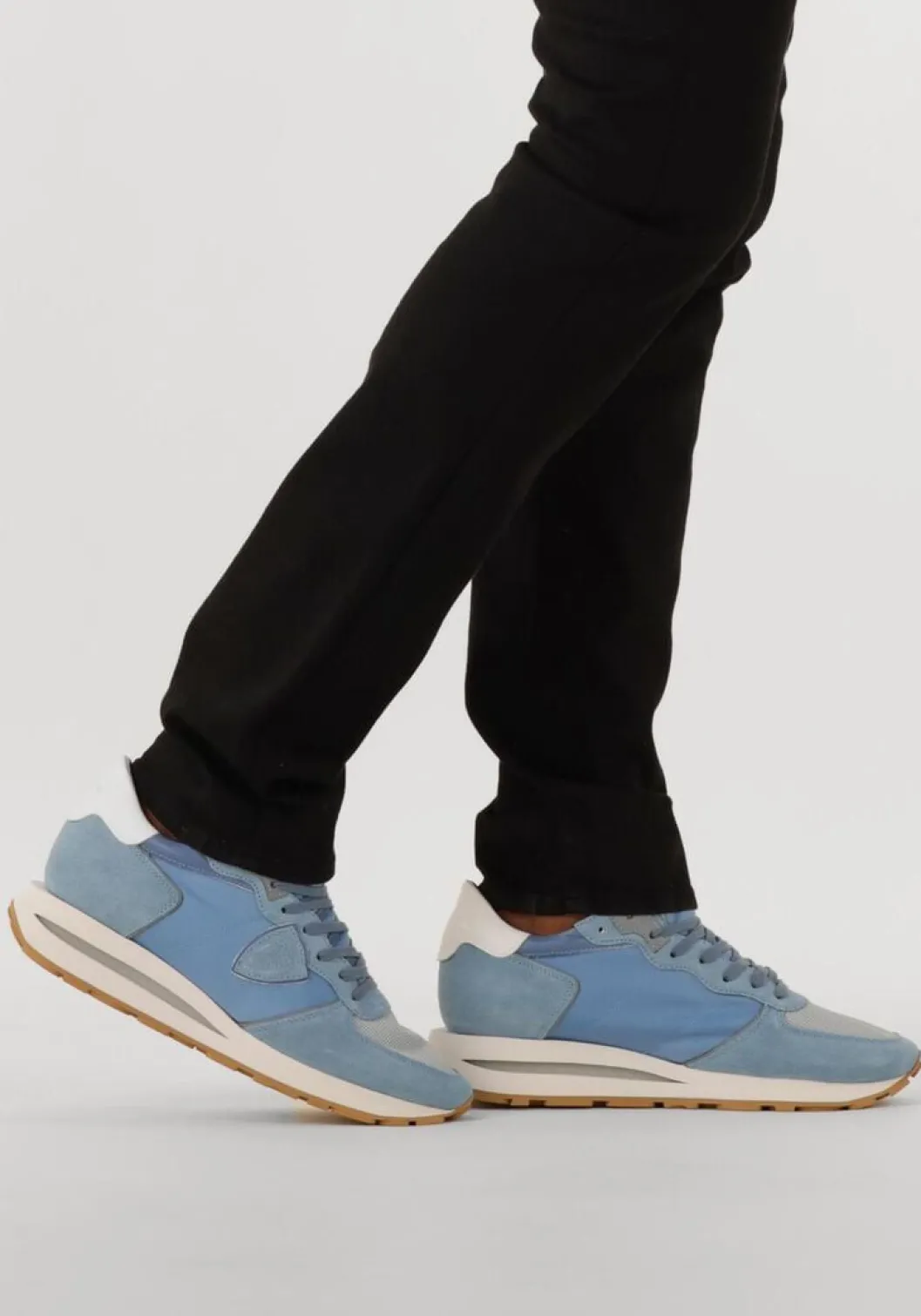 blauwe philippe model lage sneakers tropez haute low man