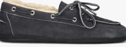 blauwe posa mocassins boat loafer veg-shearling