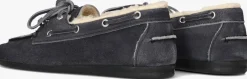 blauwe posa mocassins boat loafer veg-shearling
